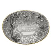 Montana Silversmiths On The Banks with Ducks Oval Rope Edge Western Belt Buckle