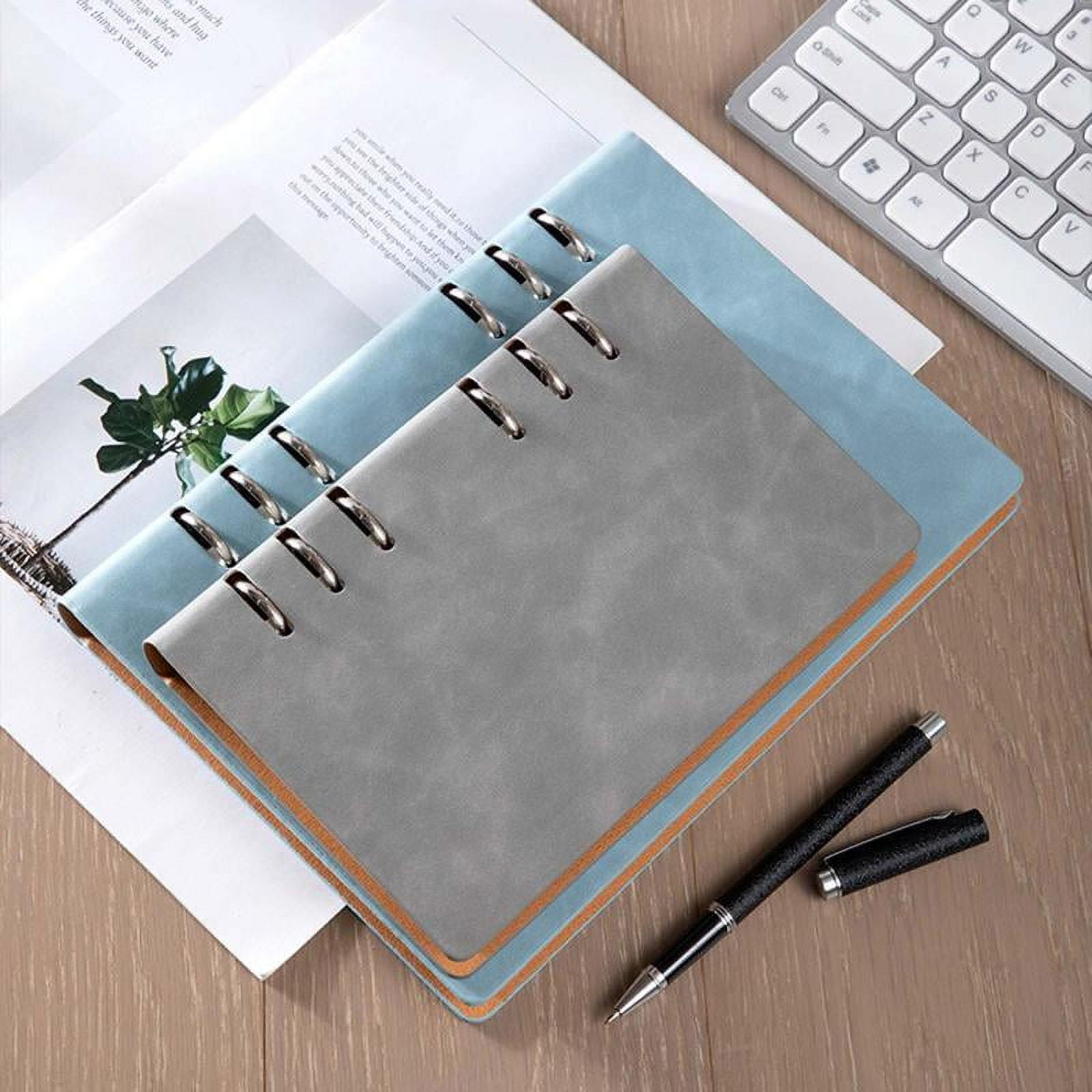 Sorrowso Practical 6 Ring Binder Planner Notebook A5 Refillable Loose Leaf Round Ring Journal Notepad with 100 Sheets Lined Paper