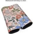 thumbnail image 4 of Pink Blue Cute Floral Gaming Mouse Pad Desk Mat XXL 35.4×15.7 in Anime Green Leaf Flowers Extended Mousepad 40X90cm with Non-Slip Rubber Base Stitched Edge Large Desk Pad for Women Gamer Office, 4 of 6