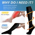 thumbnail image 2 of 6 Pairs Copper Compression Socks for Women & Men Circulation 15-20 mmhg - Better Blood Flow, Swelling, Best Support for Medical, Running, Nursing, 2 of 8