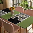 thumbnail image 3 of Sage Green Black Table Cloths for 4 Foot Rectangle Tables, Farmhouse Striped Modern Abstract Art Patio Waterproof Elastic Fitted Tablecloths, Washable Rectangular Table Cover for Camping, 3 of 8