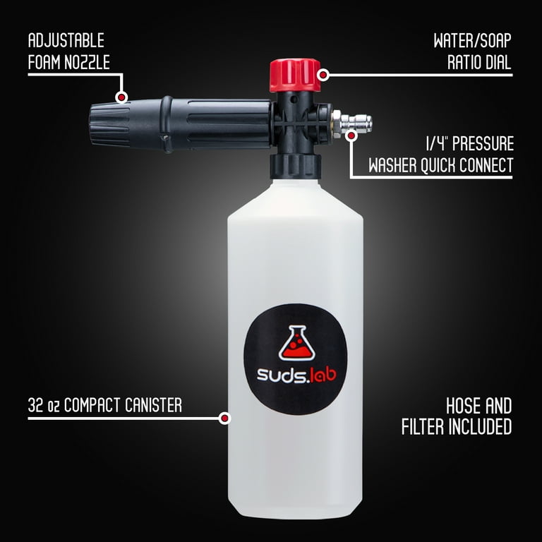 Suds Lab F2 Professional Foam Gun - Adjustable Nozzle, Quick