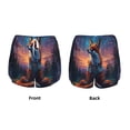 thumbnail image 3 of Gukieu Starry Sky Meditating Fox Print Women's Sports Shorts with Drawstring Elastic Waistband for Running, Yoga, Fitness-Medium, 3 of 7