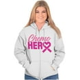 thumbnail image 5 of Breast Cancer Awareness Chemo Hero Zip Hoodie Sweatshirt Women Brisco Brands S, 5 of 6