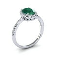 thumbnail image 2 of SuperJeweler 1 1/2 Carat Oval Shape Created Emerald and Halo Diamond Ring In Sterling Silver For Women, 2 of 6