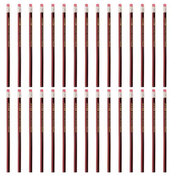 Uxcell Wooden Triangular Pencils, 30 Pcs 2B Pencils Graphite Round Pencils for Classroom Teacher Office Supplies, Red Black