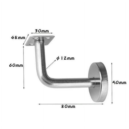 

Handrail Brackets 201 Stainless Steel Wall Stair Hardware Solid L Type 5Pcs