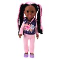thumbnail image 1 of Bebé recién nacido de 14 pulgadas, ropa hermosa de Vinilo Suave, zapatos de colores aleatorios, adorable muñeca africana de juguete con peinado, 1 of 5