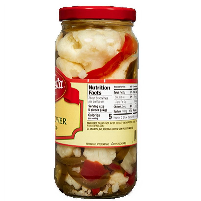 Mezzetta Hot Cauliflower, Fresh Pack Hot, Certified Gluten Free and Keto Verified, 16 oz