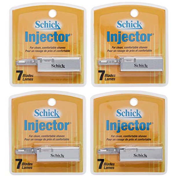 Schick Injector Razor Blades, 7Count Boxes (Pack of 4)