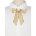thumbnail image 4 of INSPIRE CHIC Women's Bow Ties Solid Color Western Ribbon Pre-Tied Bowties Champagne One Size, 4 of 6