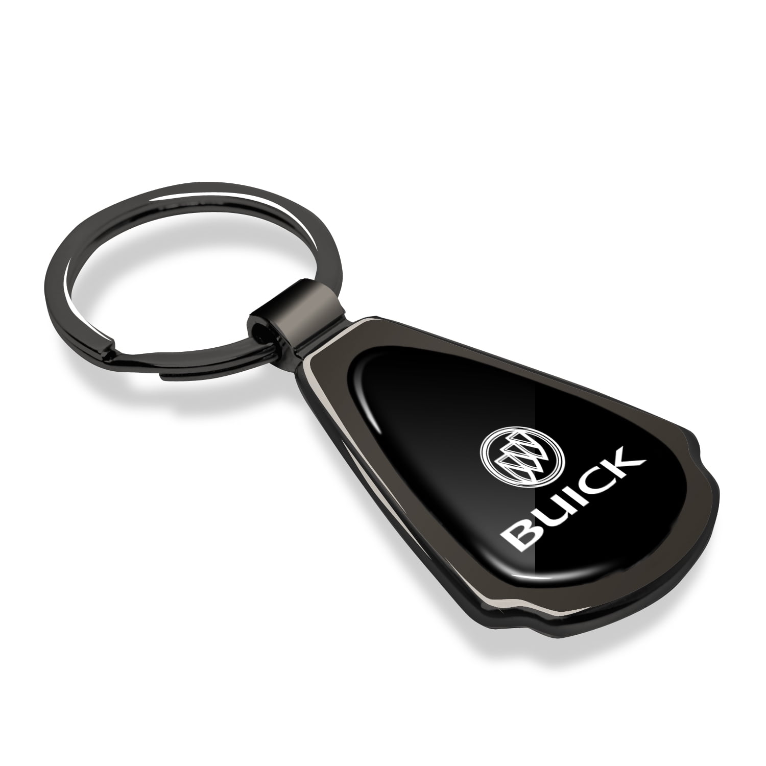 iPick Image for Buick Black Dome Gunmetal Black Metal Teardrop Key Chain, Official Licensed