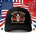 thumbnail image 2 of vigerkar 250 Anniversary USA Hat Embroidered Patriotics Eagle Trucker Cap 250th Anniversary Mesh-Back Cap for Men Women (Black, One Size）, 2 of 9