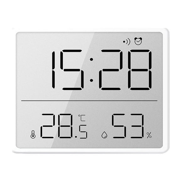 jovati Slim Lcd Screen Electronic Digital Clock Can Be Hung on the Wall Back with Magnetic Suction Can Be Hung Refrigerator, Temperature and Humidity Sensor Detection