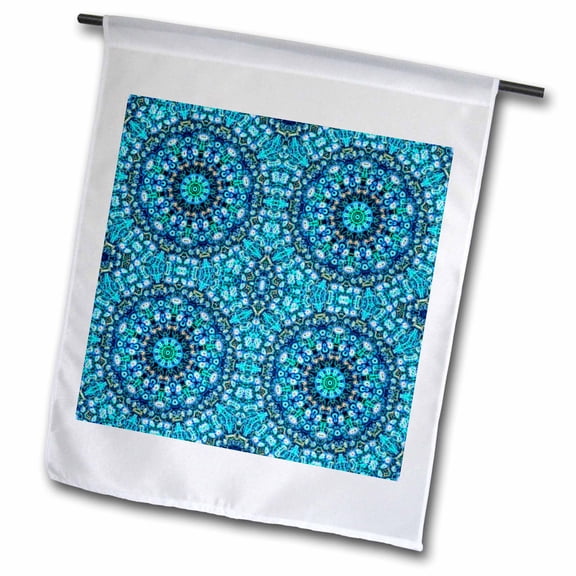 3dRose, Blue Abstract Digital Art, 12 x 18 inch Garden Flag