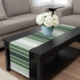 thumbnail image 4 of Dark Green Ombre Stripe Table Runner 72 Inches Long, Farmhouse Simple Striped Kitchen Coffee Dining Table Decoration for Home Party Birthday Wedding Home Decor 13x72 Inches, 4 of 8