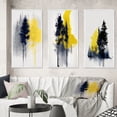 thumbnail image 1 of Designart "Majestic Forest Yellow III" Tree Framed Wall Art Set Of 3 - Yellow Tree Frame Gallery Wall Set For Home Decor, 1 of 6