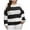 Black, variant on Women's 2025 Fall Fashion Long Sleeve Striped Ribbed Knit Loose Pullover Sweater Tops Plus SIze Black XXXL