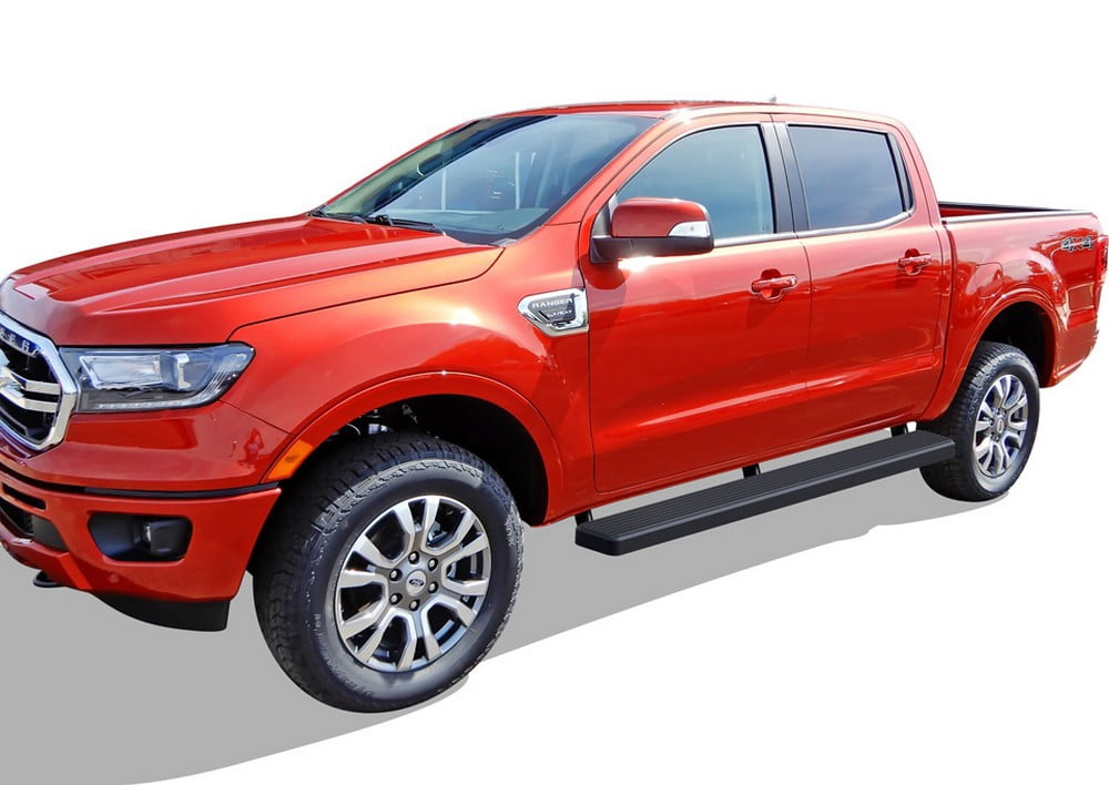 APS Running Boards 6 inches Matte Black Compatible with Ford Ranger 2019-2026 SuperCrew Cab 4-Door Stainless Steel (Nerf Bars Side Steps Side Bars)
