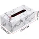 thumbnail image 3 of Elegante soporte para caja de pañuelos de cuero PU, servilletero rectangular, dispensador de caja de papel de bombeo, soporte para pañuelos faciales, mármol blanco, 3 of 7