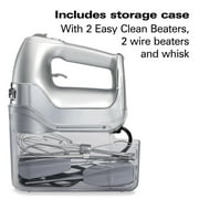 Hamilton Beach Professional 5-Speed Electric Hand Mixer with Easy Clean Beaters, 5 Attachments & Case, Mixer for Kitchen, Silver