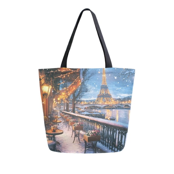 DIXRUYEE Tote Bag Women Weekender Travel Bag Shoulder Handbag Eiffel Evening Elegance Printed