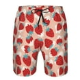 thumbnail image 3 of Logiee Red Strawberry Print Mens Swim Trunks Quick Dry Board Shorts,Breathable Hawaii Beach Shorts Swimwear Bathing Suits-Large, 3 of 6