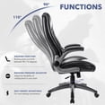 thumbnail image 6 of Colamy High Back Upholstered Black Leather Swivel Executive Office Chair with Flip-up Arms for Adult, 6 of 10