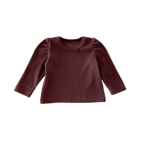 

Zkozptok Baby Girls Long Sleeve Pullover Tops Fall Caual Crew Neck T Shirts Comfy Cotton Bottom Shirts 6M-3Years