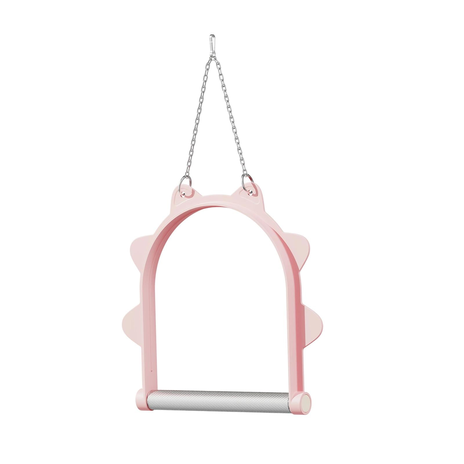 Fzaqwen Bird Perch, Parrot Swing, Hanging Toy, Resting Place, PP and Metal, for Budgies, Pink