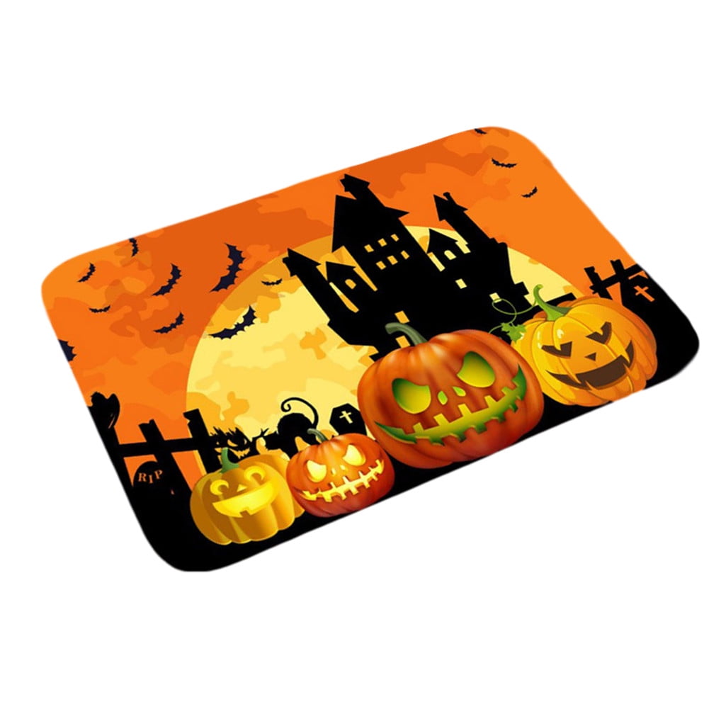 Soft Area Rug and Carpet 80x58 Inch Floor Rug,Non-Slip Large Carpet Pumpkins on A Sweeper