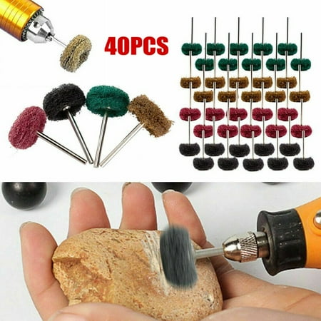 

40pcs Set Abrasive Wheel Nylon Buffing Brush Grinding Wheel Rotary Tool 3mmShank