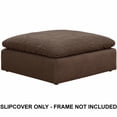 thumbnail image 5 of Sunset Trading Contemporary Puff Collection Slipcover Only for 44" Square Modular Ottoman, Performance Fabric Washable Water-Resistant Stain-Proof, Oversized Large Sofa Footrest Cover, Brown, 5 of 5
