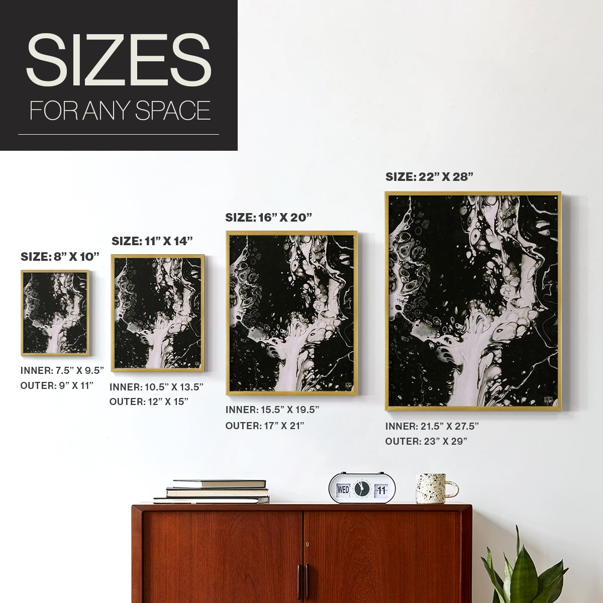 C37 Framed Print in Gold Solid Wood Framed Print No Nail Hanging