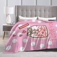 thumbnail image 4 of ZICANCN Anti-Pilling Flannel Bed Throw Blankets Valentine'S Day Love , Couch Ultra Soft Micro Fleece Sofa Bed Camping Travel Blanket for Adults 50"x40", 4 of 8