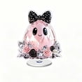 thumbnail image 2 of Sahpxhe Halloween Ghost Decor Party Tabletop Decorations, Rotating Acrylic Standee 2D Spinning Pumpkin Ghost Centerpiece Sign for Home Desk Bedroom Decor Pink, 2 of 7