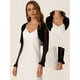 thumbnail image 2 of Bolero recortado Allegra K para mujer Negro con volantes y parte delantera abierta, 2 of 6