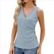 thumbnail image 1 of Camisetas Sin Mangas de Verano para Mujer, Informales, con Bordado de Ojales, Cómodas, con Diseño de Botones, Corte Entallado, Básicas. Azul L, 1 of 10