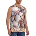 thumbnail image 2 of Fotbe Sea Shells Men's Camiseta sin Mangas Estampada para Hombres, Playera Casual para Gimnasio, Entrenamiento, Playa-Medium, 2 of 7