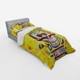 thumbnail image 3 of Ambesonne Colorful Bedding Set 4 Pcs, Mexican Sugar Skull, Queen, Yellow, 3 of 3