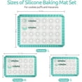thumbnail image 4 of U-Taste Tapis de Cuisson en Silicone Résistant à la Chaleur pour Macarons, Feuille de Cuisson Réutilisable Antiadhésive pour Biscuits avec Mesure de Cercle de Renforcement des Bords (Taille Demi/rouleau de Gelée/quarts de Feuille, Aqua Sky)), 4 of 8