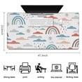 thumbnail image 5 of Long Mouse Pads for Desk,White Boho Bohemia Rainbow Clouds Sun Desk Mats on Top Of Desks, Desk Mouse Pad Extra Large with 3mm Non-Slip Base and Stitched Edge for Gaming,Work,Home 47.3"x23.6", 5 of 5