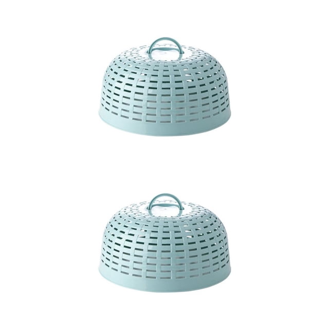 Cubierta de comida de malla de cocina Yuarrent Paraguas Protector contra salpicaduras Azul verde 2piezas