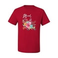thumbnail image 2 of Cute Hearts and Flowers Blessed Inspirational/Christian Men's Graphic T-Shirt, Red, 4XL, 2 of 3