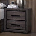 thumbnail image 5 of Gray 2-Drawer Contemporary Nightstand with Black Trim Paper Veneer, 5 of 8