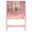 Pink (35.5"), variant on TeoKJ 35.5" White Makeup Vanity Desk with Lighted Mirror, Glass Top Vanity Table with Charging Station & Power Outlet, Dressing Table with Storage Shelves and 2 Acrylic Drawers for Bedroom