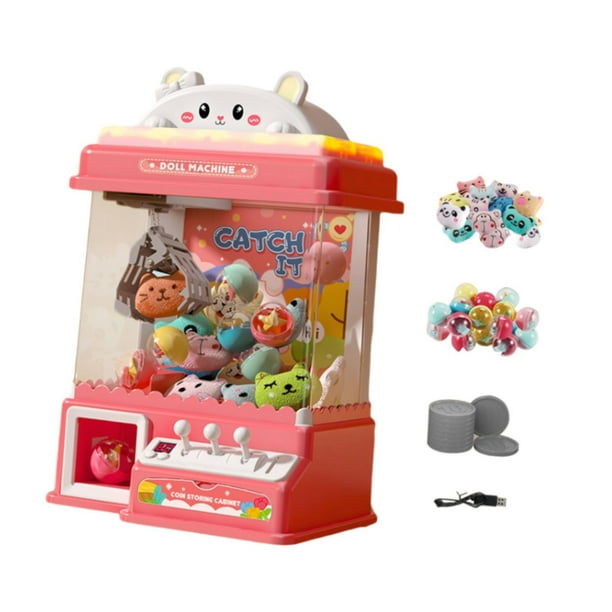 Juego de mesa Claw Machine, máquina de juego Claw Crane con muñecos de peluche, desafío divertido Rosa