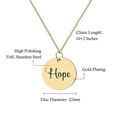 thumbnail image 5 of Anavia Personalized Name Date Quote "Hope" Inspirational Stainless Steel Free Engraving Disc Mother's Day Gift For Mom Necklace 22mm Pendant Jewelry with Gift Box Ships Next Day [Gold], 5 of 5