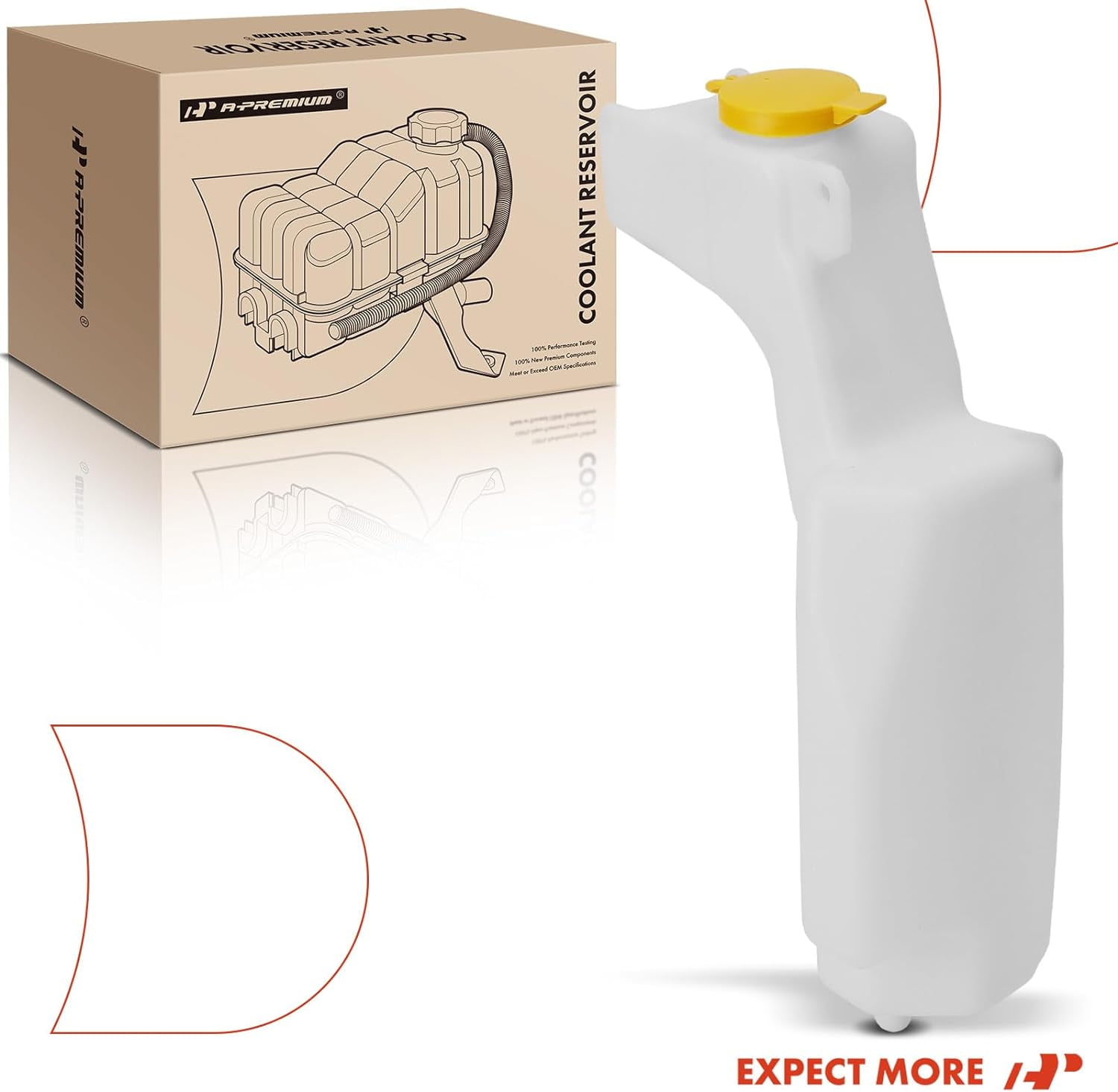 A-Premium Engine Coolant Overflow Recovery Expansion Tank with Cap Compatible with Subaru Outback 2005-2019, Legacy 2005-2019, Replace for# 45155AG00A, 45150AG01A