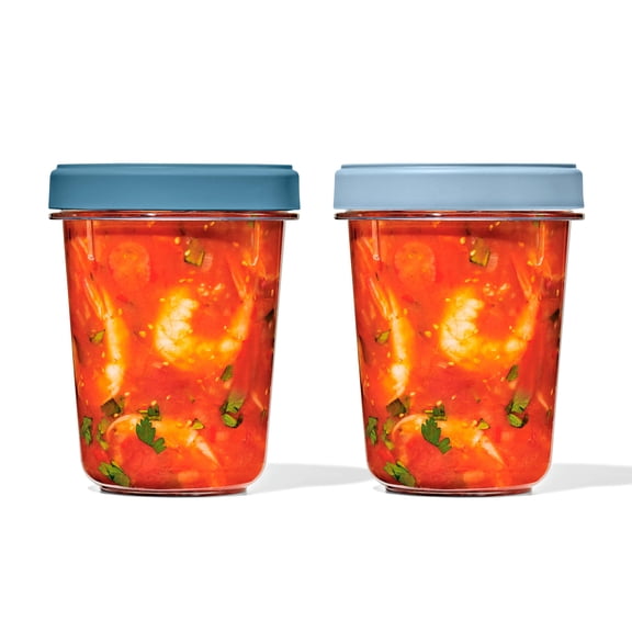 OXO Twist & Stack 32-oz Lunch Prep Container, 2-Pack, Ocean Blue
